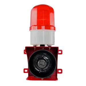 YASONG 110dB sirene alarm industri IP65 alarm dengan bel dan sirene 23W keamanan luar ruangan LED lampu berkedip alarm api