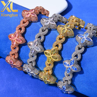 Collier chaîne cubaine unisexe, motif trèfle à quatre feuilles, maillons en forme de 8, sertissage griffe de zircon, pierre naturelle, cuivre, style européen, cadeau