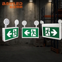 Éclairage de secours LED mural à 12 lampes, certifié CE, indice de protection IP65, rechargeable, pour sortie de secours et sécurité incendie