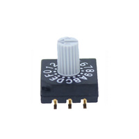 Interruptor Rotatorio DIP de 10 Posiciones para Montaje Superficial, Código SMD, Circuito SPST, Certificado RoHS, Paso de 2.54mm, Negro, 20000 Pasos, Vida Útil Eléctrica