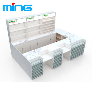 Banco cassa <span class=keywords><strong>bianco</strong></span> in vetro per farmacia farmacia - Product Image 1