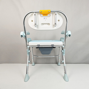 Chaise de douche pliante brevetée à un bouton avec dossier large et grande capacité - Product Image 3