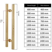 Poignée de porte en verre en acier inoxydable en forme de H Fumenda KS6003 pour usage commercial 201/304/316, 450/600/800mm, pour portes de bureaux et de magasins