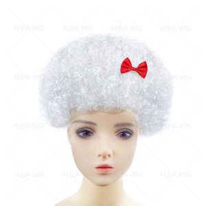 Couleurs Perruque de Costume Synthétique Nouveau Style Perruque Afro avec Cheveux Bouclés Crépus pour les Fans de Football - Product Image 6