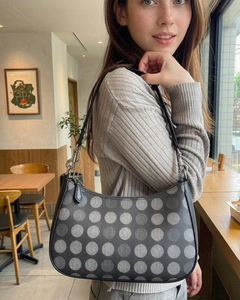 Bolso de Hombro para Mujer con Diseño de Puntos, Mini Bolso Tote con Cierre de Cremallera y Asa de Cadena para Compras Diarias y Viajes - Product Image 4
