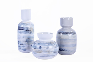 mar onda <span class=keywords><strong>azul</strong></span> <span class=keywords><strong>y</strong></span> <span class=keywords><strong>blanco</strong></span> hecho a mano de cristal de florero de cerámica florero jarrón de porcelana - Product Image 2
