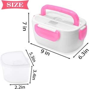 Boîte à lunch électrique minimaliste pour la maison et la voiture, chauffe-aliments portable, boîte à lunch électrique en plastique - Product Image 2