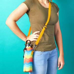 24oz/32oz Insulated Neoprene Waterproof Sling Holder Case Pouch Cover Fashionable Shoulder Carrier for <b>750ML</b> <b>Bottles</b> - Product Image 5