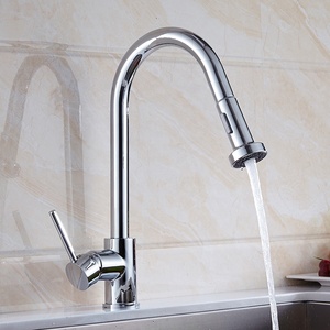 Kitchen With Pull <b>Down</b> Sprayer Brass Flexible Single Hole Pull Out Kitchen Mixer Water Tap AT9924 Kitchen Tap - Product Image 3