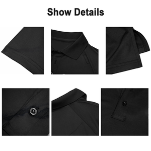 Chemises polo athlétiques pour femmes avec logo personnalisé pour uniforme sportif, hauts de course respirants avec col contrasté noir et gris - Product Image 5