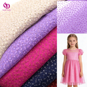 Tissu en tulle à paillettes motif galaxie étoilée de Noël, imprimé petits pois, en polyester, pour filles, mariages et usage extérieur - Product Image 1