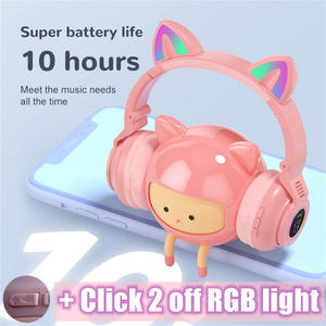 Audífonos Inalámbricos RGB Unicornio para Niños con Micrófono, Control de Luz RGB, Audífonos Estéreo para Niñas, Audífonos para Teléfono Móvil, Regalo para Niños - Product Image 2