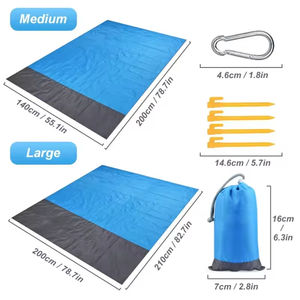 Extra Large <b>Outdoor</b> Camping Waterproof Pocket Beach <b>Mat</b> Portable Lightweight Folding Picnic Beach Blanket for Travel and Hiking - Product Image 4