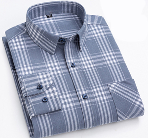 Camicie OEM/ODM Chemise Homme Classe da uomo camicia a quadri a manica lunga elegante flanella - Product Image 6