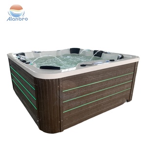 Moderna Bañera de <span class=keywords><strong>Hidromasaje</strong></span> Acrílica para 6-8 Personas, con Jets de Aire, Forma Cuadrada, Uso en Exteriores, Garantía de 3 Años - Product Image 3