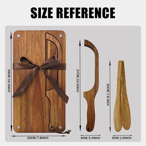 Planche à découper en bois écologique magnétique avec plateau à miettes pour pain, planche à découper pour pain au levain et trancheuse à baguettes - Product Image 2