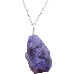 Collar con Colgante de Tanzanita en Bruto Gemkora, Piedra Natural Púrpura, Gema Curativa de Chakra, Unisex, para Uso Diario - Product Image 1