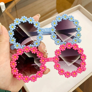 New Children's Flower Sunglasses Small Daisies Cute Small Flower Sunglasses Round <strong>Frame</strong> Petal <strong>Glasses</strong> <strong>Baby</strong> Girl Accessories - Product Image 5