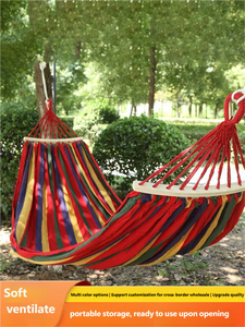 <span class=keywords><strong>Hamac</strong></span> de plein air de la marque Pengle, en <span class=keywords><strong>toile</strong></span> épaisse bicolore, <span class=keywords><strong>avec</strong></span> barres de soutien incurvées, pour une personne, toutes saisons, design anti-roulement - Product Image 5