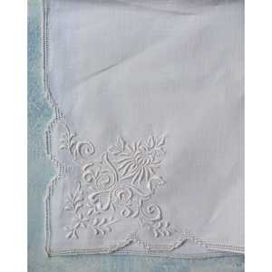 Set of 10 <b>Linen</b> Dinner <b>Napkins</b> Hand-Embroidered Chrysanthemum Table Cloth <b>Napkin</b> for Dining Use - Product Image 1