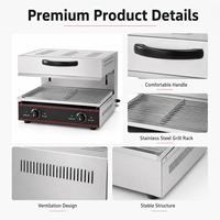 Grill électrique professionnel à salamandre, hauteur réglable, en acier inoxydable, 2800W, pour steak, pizza, gratin