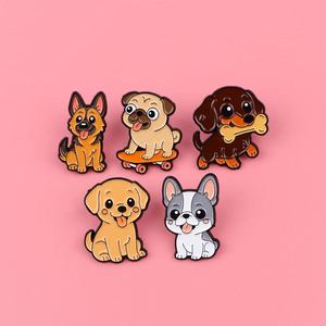 Broche en alliage de zinc émaillé, motif chien <span class=keywords><strong>bouledogue</strong></span> mignon et caniche, célèbre dans le monde entier, épinglette de revers, bijoux animaliers pour les amoureux des animaux, cadeaux de remise de diplôme - Product Image 1