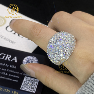 새로운 트렌디 한 D VVS Moissanite 반지 925 약혼 파티 힙합 록 액세서리에 대 한 남자를 위한 큰 사이즈의 스털링 실버 - Product Image 1