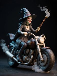 Sắc nét chỉ hat phù thủy cưỡi xe gắn máy loạt nhà sản xuất bán buôn trang trí thủ công mỹ nghệ nhựa cho Halloween Quà Tặng - Product Image 2