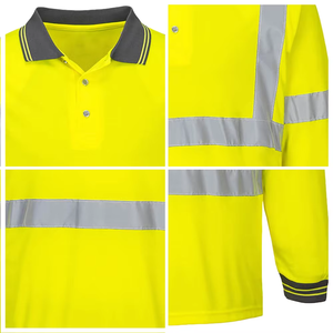 卸売カスタム長袖<span class=keywords><strong>OEM</strong></span>作業服速乾性高視認性安全Tシャツ男性作業建設反射ポロシャツ - Product Image 2