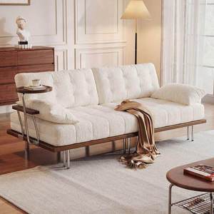 Canapé-lit haut <span class=keywords><strong>de</strong></span> gamme en bois et cuir, design créatif, pour salon, avec accoudoirs, luxe moderne, pour la maison - Product Image 4