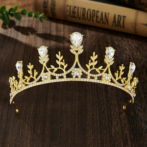 Diadème de mariée européen et américain haut de gamme couronne de cristal en alliage atmosphérique <span class=keywords><strong>anniversaire</strong></span> 18 accessoires de mariage diadème <span class=keywords><strong>adulte</strong></span> - Product Image 1