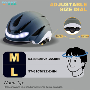 SeeMore Selección Ala ajustable Adultos Hombres Mujeres Cascos inteligentes <span class=keywords><strong>Casco</strong></span> de <span class=keywords><strong>bicicleta</strong></span> con luces de intermitentes - Product Image 4