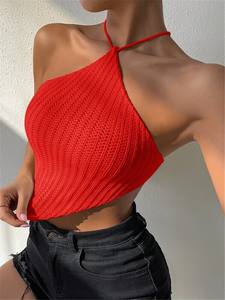 Корейский осенний укороченный вязаный жилет с кружевной вставкой на горловине, топ-накидка на грудь - Product Image 3