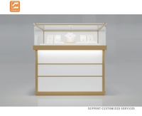 Vitrine de présentation en verre verrouillable en acier inoxydable pour bijouterie personnalisée |   Éclairage LED Écologique Conception démontable Montage facile