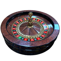 Roulette de casino de luxe professionnelle de 32 pouces en bois massif avec billes rotatives, style chinois