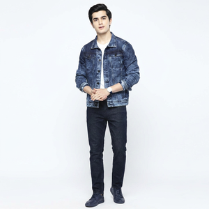 High Premium Pakistan Hot Selling New Design Windproof Hooded Denim <b>Jacket</b> Stand Collar Front 100% Cotton <b>Men's</b> Autumn <b>Jacket</b> - Product Image 1