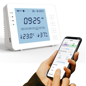 Thermomètre numérique WiFi et hydromètre intelligent WiFi-Moniteur de température et d'humidité, 3 alarmes, thermo-hydromètre rechargeable - Product Image 1