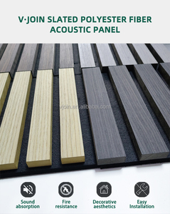 Ensemble de panneaux acoustiques en bois de chêne véritable, design moderne, 60 cm, finition polyester gris, solution de design graphique en placage - Product Image 5