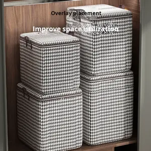 حقيبة تخزين كبيرة السعة للملابس قابلة للطي بتصميم مستطيل من قماش سميك مقاوم للغبار والرطوبة - Product Image 3