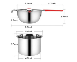 Pot à chocolat écologique et alimentaire, outils pour gâteaux, double chauffe-plat en acier inoxydable 304, <span class=keywords><strong>fontaine</strong></span> à bonbons, <span class=keywords><strong>fontaine</strong></span> à bougies, <span class=keywords><strong>fontaine</strong></span> à fromage - Product Image 4