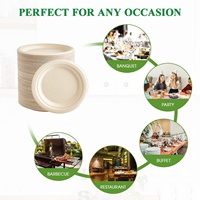 Bandeja Ecológica Desechable de Fibra de Caña de Azúcar, Biodegradable, Compostable, Resistente a la Grasa, Apta para Alimentos, para Envasado de Snacks