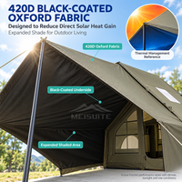 Tenda Tiup Gaya Taktis Tangguh 3x2.1m Hijau Zaitun dengan Tenda Luar Berlapis Hitam 5.7m Tahan Air Bahan Oxford 420D untuk Petualangan