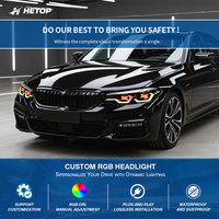 Phares HETOP G30 2017-2023 Série 5 – Amélioration personnalisée spéciale style OSS RGB, quatre feux de proche, huit feux de lointain, lampes uniques LED DRL pour BMW