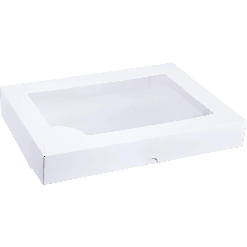 Factory Price White Gift Boxes with Clear Window For Goodies Baked Goods Blank Paper DIY Craft Box For T-Shirts Gifts