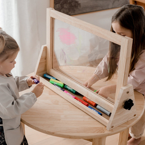 Caballete de mesa de juguete de dibujo Montessori educativo 4 en 1 con tablero de garabatos <span class=keywords><strong>transparente</strong></span>, tablero de juguete de pizarra - Product Image 6
