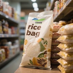 Chine Sac de riz en plastique en matériau laminé personnalisé1 kg 2kg Sacs d'emballage de riz à fond plat de qualité alimentaire avec poignée - Product Image 6