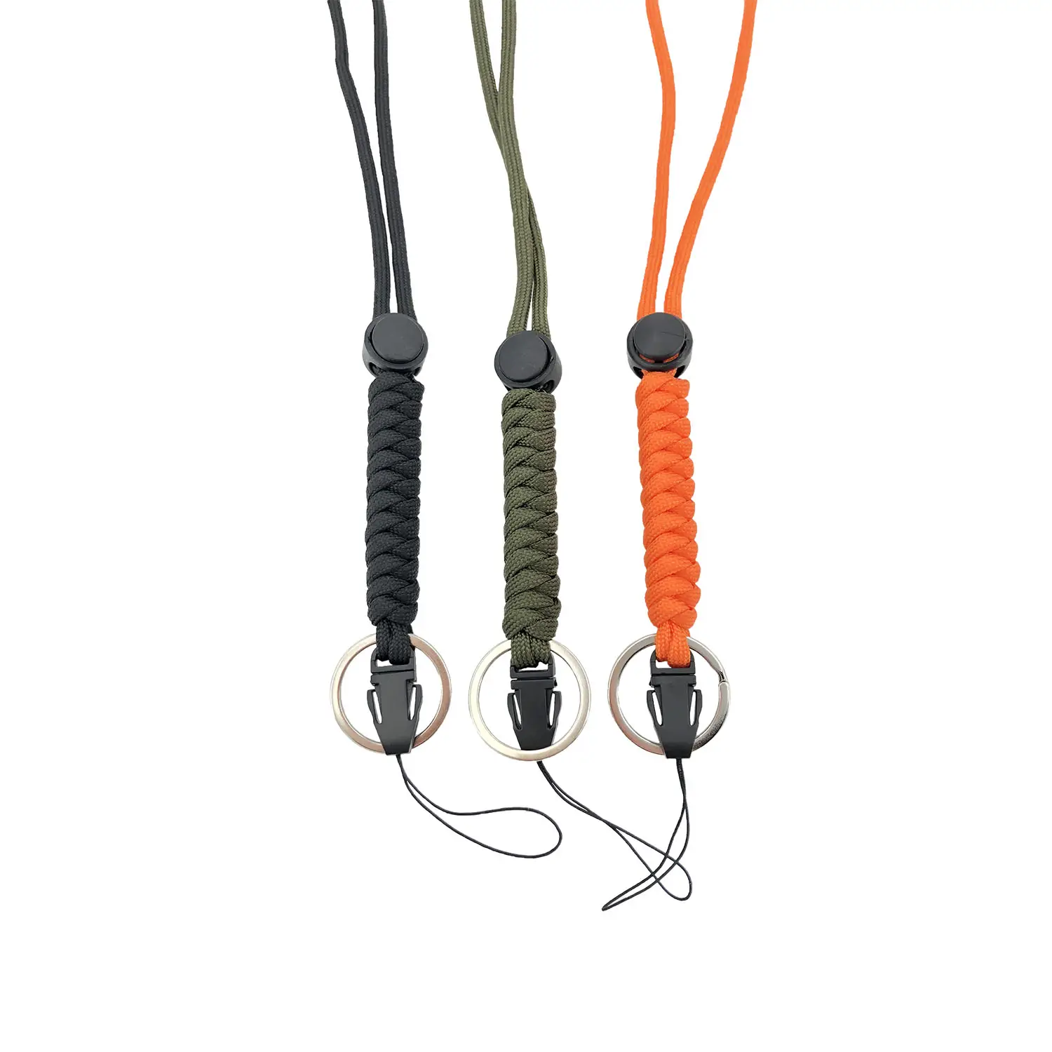 Wholesale Paracord Lanyard For Mobile Phone Bottle Custom Logo Nylon Key Chain Rope Weave Paracord Camera Wrist Strap Handle