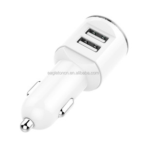 Alibaba venta al por mayor 5 V 2,4 Amp luz LED Dual USB cargador de coche regalo promocional teléfono cargador de coche con logo - Product Image 1