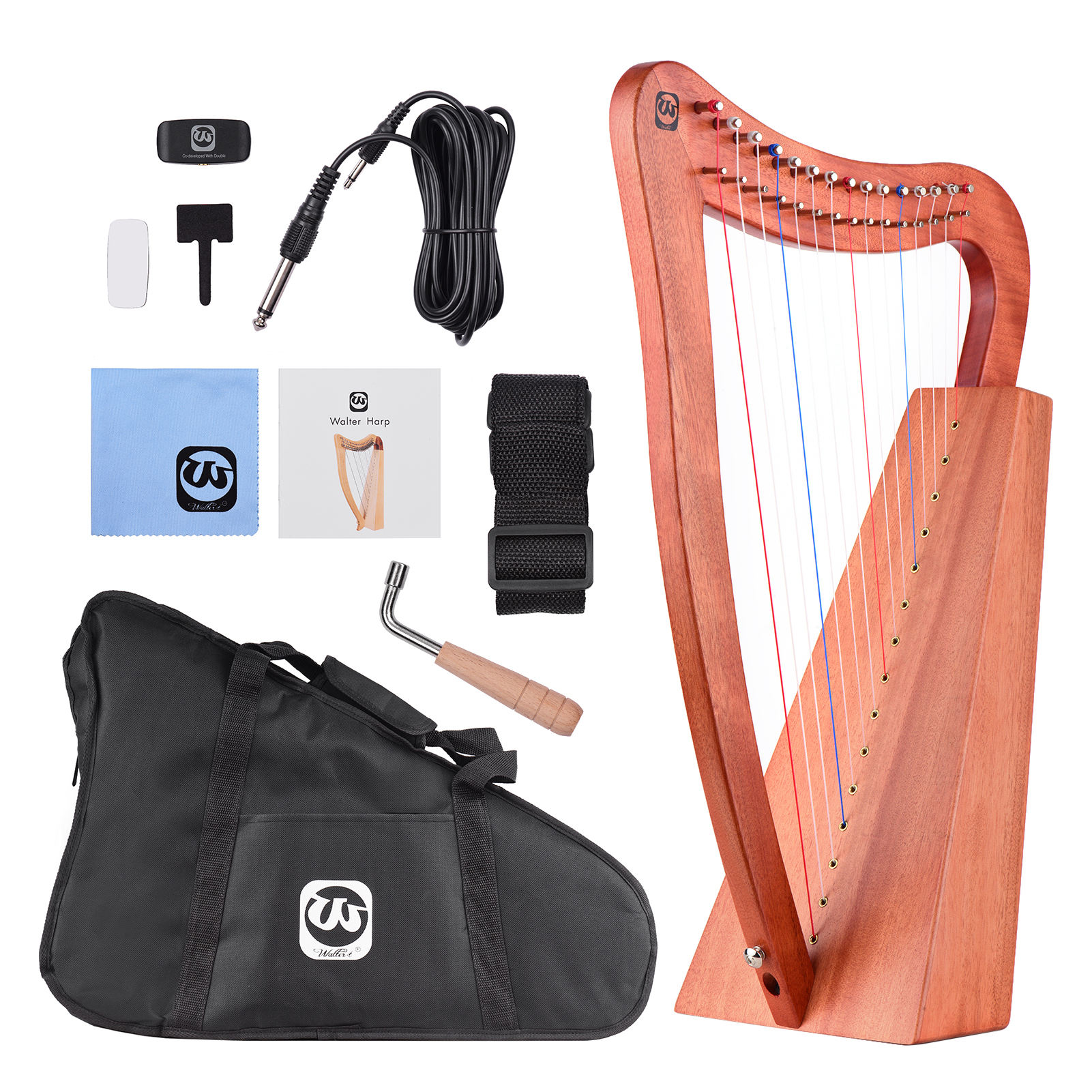 Walter.t 15-String Lyre Harp - Ideal for Beginners