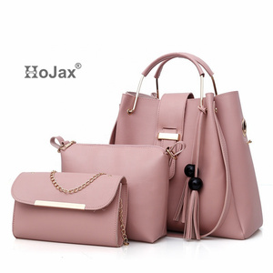 <span class=keywords><strong>Sac</strong></span> à Main en cuir PU pour femmes, lot de 3 pièces, fourre-tout, sacoche de luxe à pompon, combinaison, valise de voyage, bagage - Product Image 2